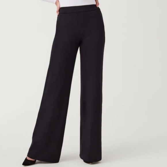 Spanx Women's Wide Leg Black Pants Size Large Nwt - Picture 1 of 8